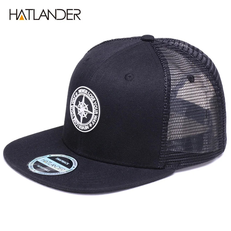 HATLANDER Original Baseball caps for men women black snapback cap high quality cool hip hop cap 6panels bone mesh truck cap hat