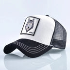 K Snapback Trucker Cap Men's Breathable Mesh Baseball Caps For Women Outdoor Casual Baseball Hat With Wolf Embroidery Patch