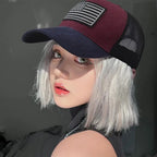 USA Flag Snapback Hat Adjustable Breathable Mesh Baseball Cap American Flag Trucker Hat for Men Women Patriotic Party Supplies