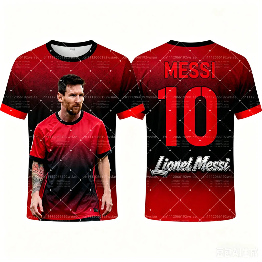MESSI Men’s Fashion AI Football T-shirt 2026 Summer Fan Commemorative Jersey Style Casual Sports Top Superstar Graphic Print