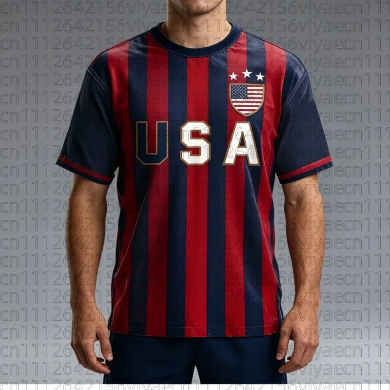 Summer Brazil Football Jersey Yellow-Green USA Print Training Casual Wear Year-Round Fan Apparel Men's Women's Family Kids Tees