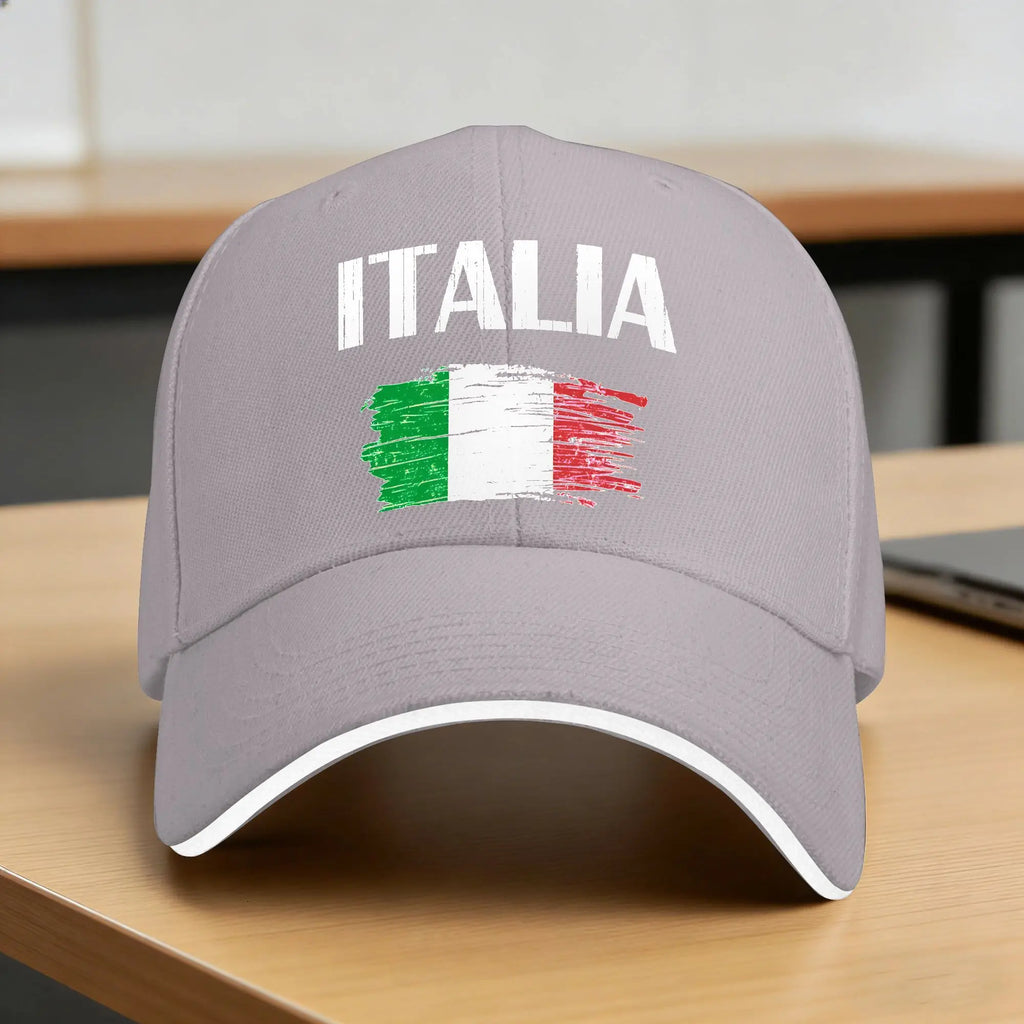 Italia Italian Flag Vintage Baseball Cap  Unisex Men Print Hip Hop Hats Summer Classic Tennis Skate Breathable Snapback Cap