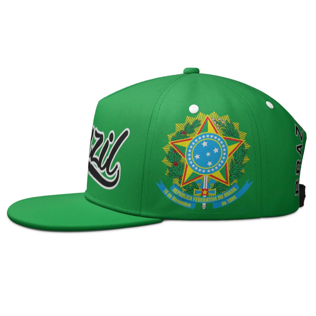 Brazil Free Custom Name Number Flat Brimmed Cap Portugal Flag Portuguese Print Photo Brasil Federativa Country Hip-hop Hat