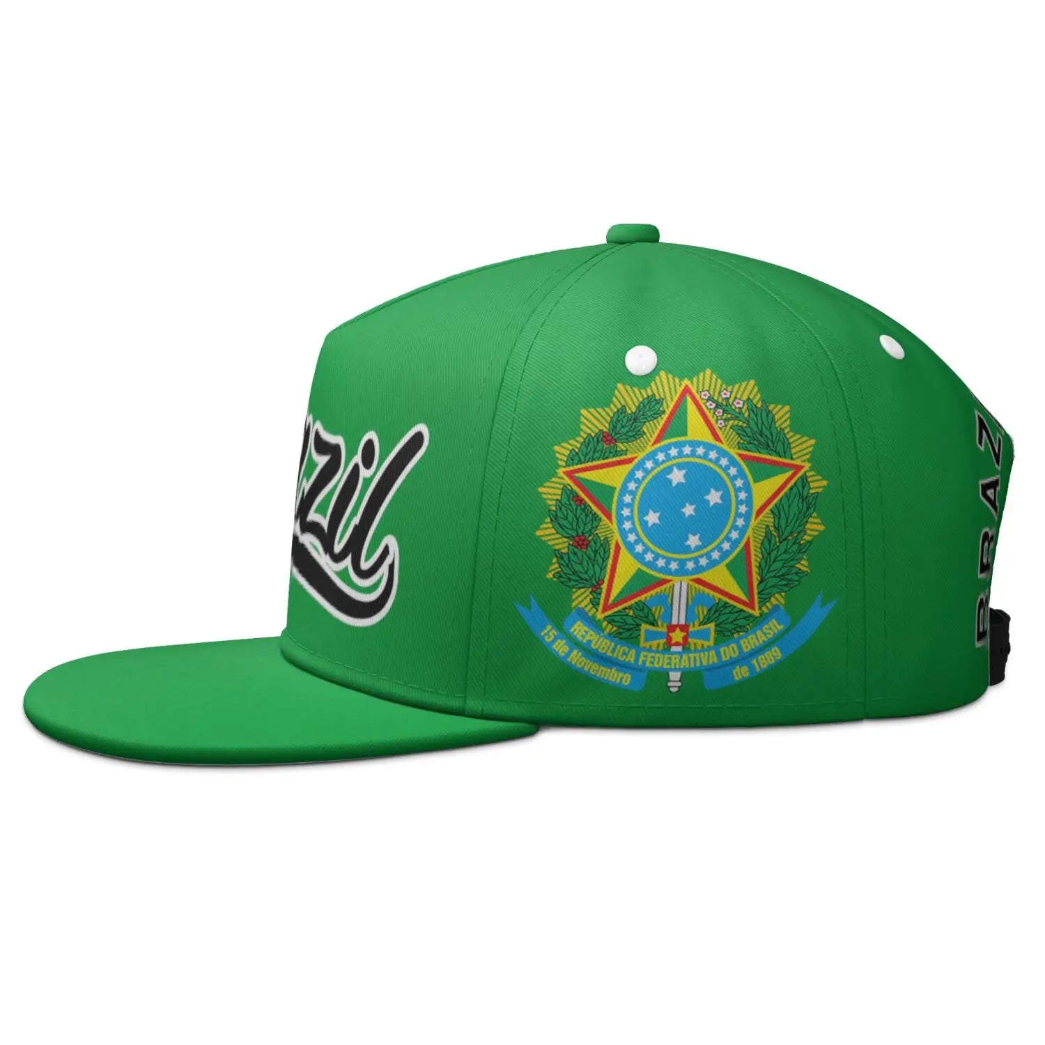 Brazil Free Custom Name Number Flat Brimmed Cap Portugal Flag Portuguese Print Photo Brasil Federativa Country Hip-hop Hat