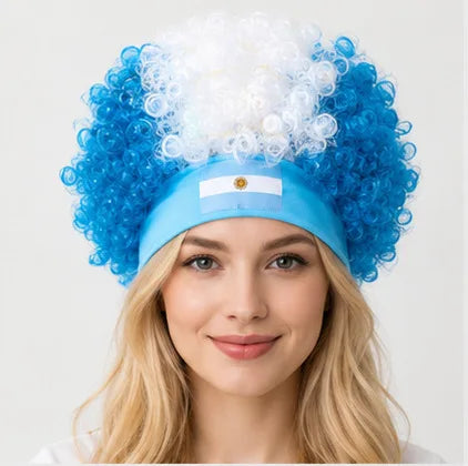 FIFA World Cup 2026 Curly Wig with Flag Headband