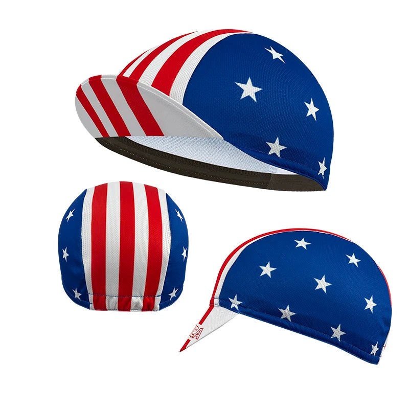New cycling cap, polyester sweat wicking classic, popular, unisex, national flag
