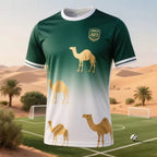 Fashion Saudi Arabia Flag Football Jersey T Shirts Trend Summer National Emblem 3D Printed Sports Tees Loose Breathable Y2k Tops