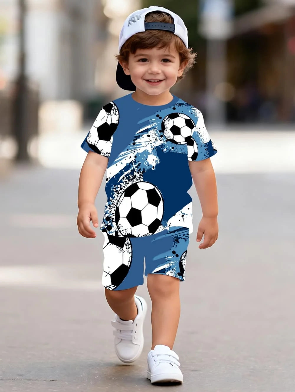 Boys Soccer Jersey Youth Football Uniform Sport Shirt Suit for Boy Summer Short Sleeve T-Shirt Shorts Training Set Birthday Gift