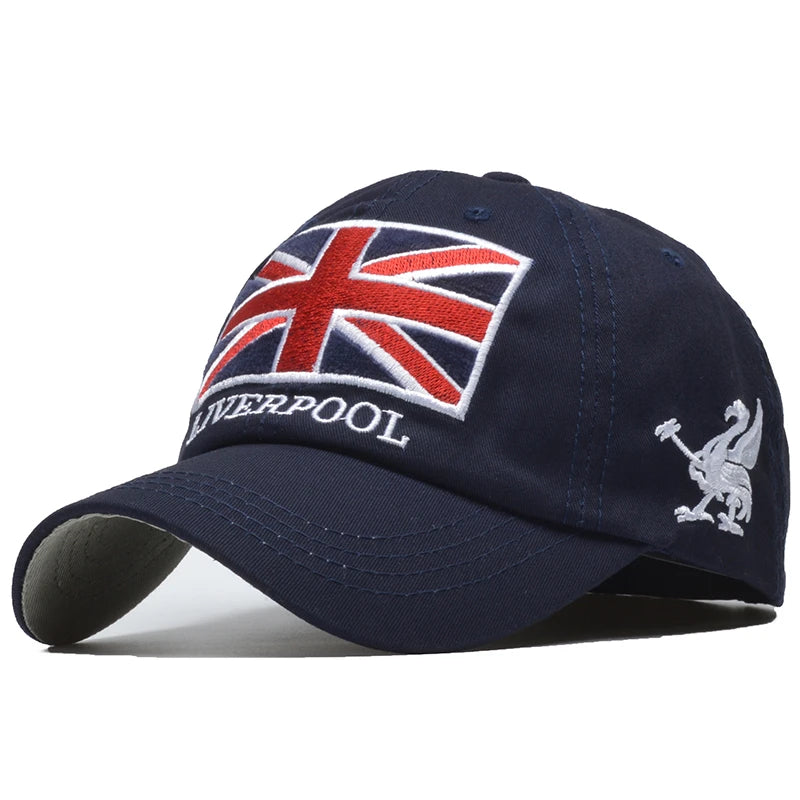 New Men's Baseball Cap Embroidery England Flag Brand Snapback Womens Baseball Hats Cotton Dad Hat Gorra Hombre Trucker Cap
