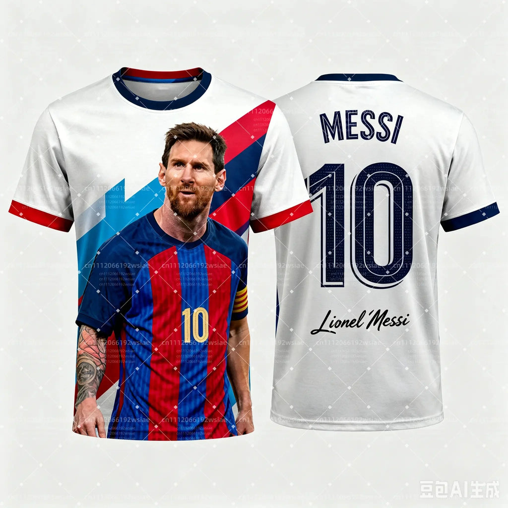 MESSI Men’s Fashion AI Football T-shirt 2026 Summer Fan Commemorative Jersey Style Casual Sports Top Superstar Graphic Print