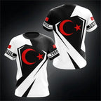 Turkey National Team Jersey - Athletic Tee with Crescent Star & Flag Patches, Ideal for Sports Fans & Patriotic Streetwear