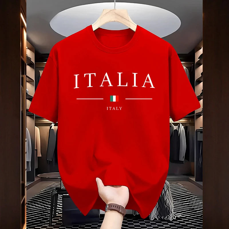 Italy Fashion T-shirts for Men High Quality 100% Cotton O-neck Short Sleeved Summer Daily Casual Sports Cool Tees City Vibe Tops