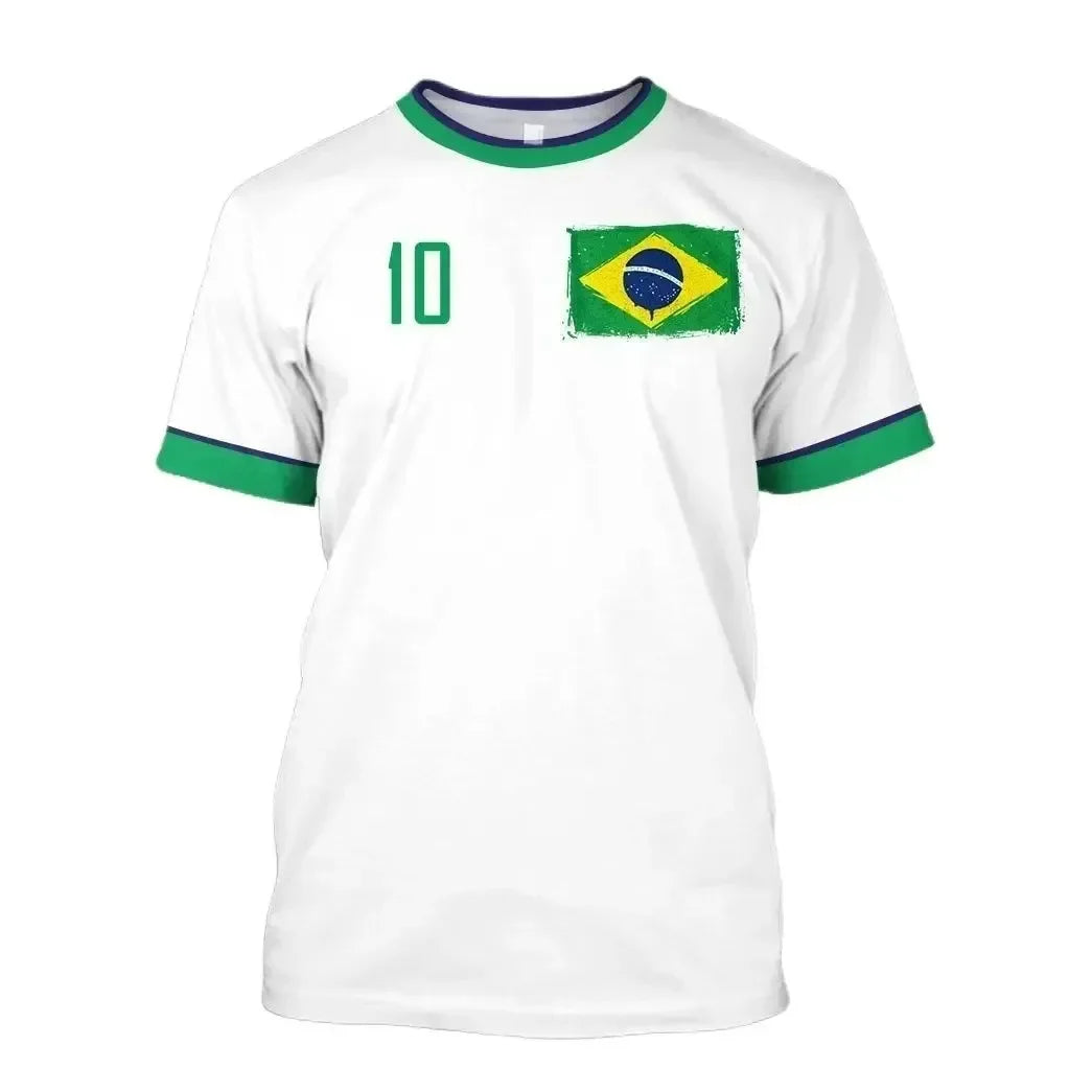 2026 New  Football Jersey T Shirt Brazilian National Team Shirt O Neck Oversized Casual Streetwear Men's Apparel