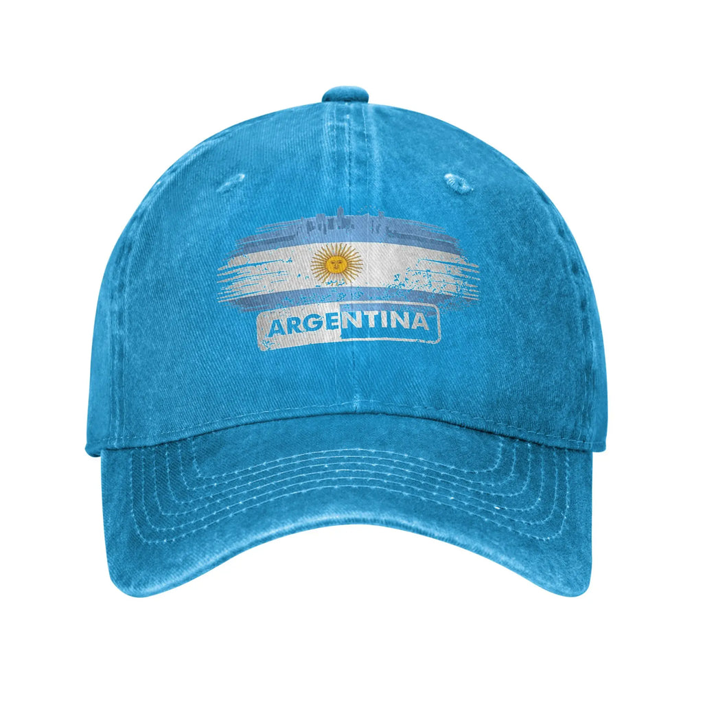 Argentina Flag Washed Baseball Cap  Trendy Sun Trucker Hat Summer Women Men Outdoor Sport Baseball Caps