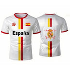 Spain Football Jerseys With Flag Graphics National Emblem T-Shirts 3D Printed Jerseys Smart Casual Wear Oversized T-Shirts