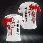Turkey National Team Jersey - Athletic Tee with Crescent Star & Flag Patches, Ideal for Sports Fans & Patriotic Streetwear