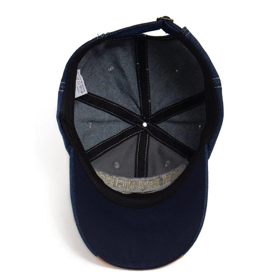 California Bear Baseball Cap Men Women Washed Denim Retro Letter Embroidered Hat Summer Hip Hop Snapback For Daily Wear Casual