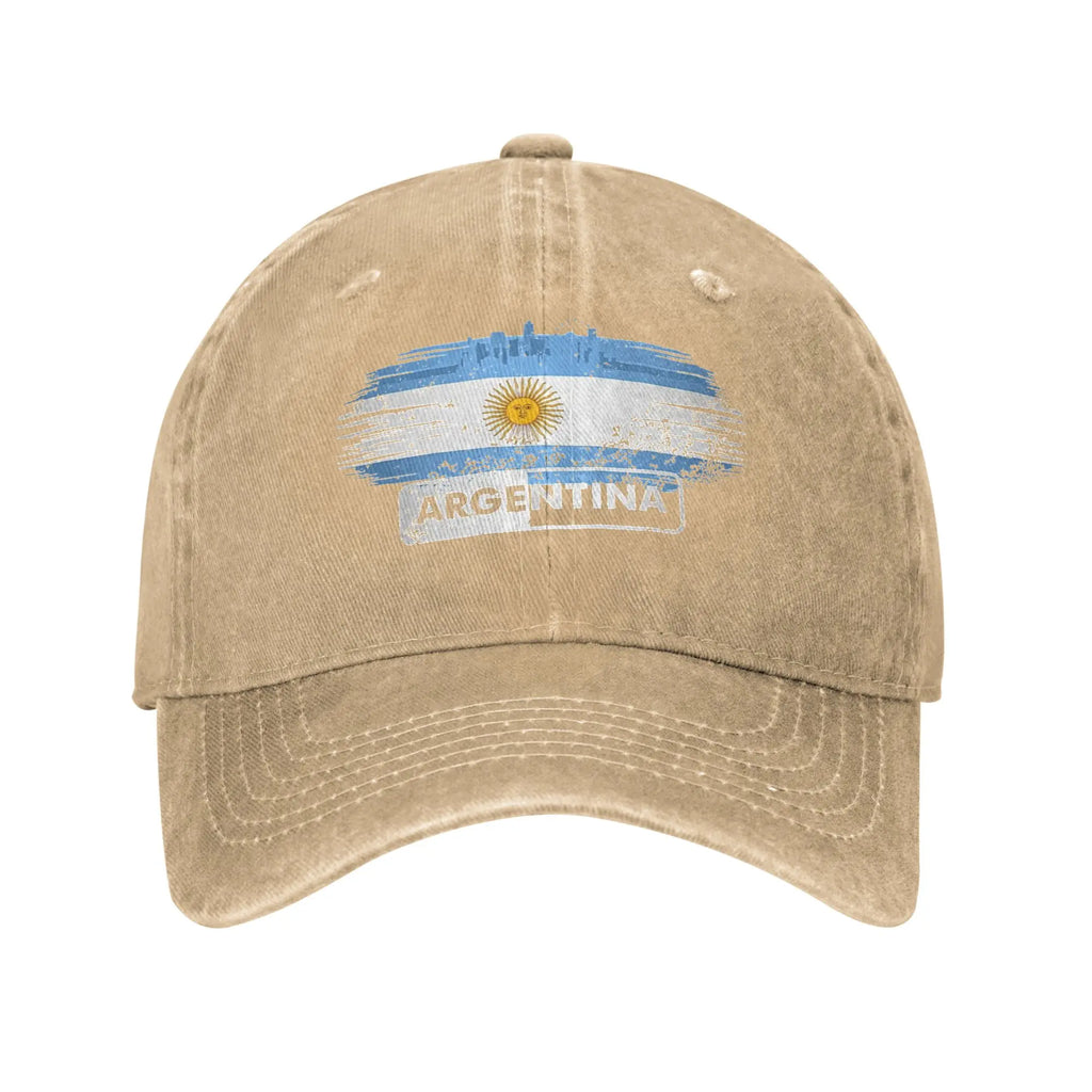 Argentina Flag Washed Baseball Cap  Trendy Sun Trucker Hat Summer Women Men Outdoor Sport Baseball Caps