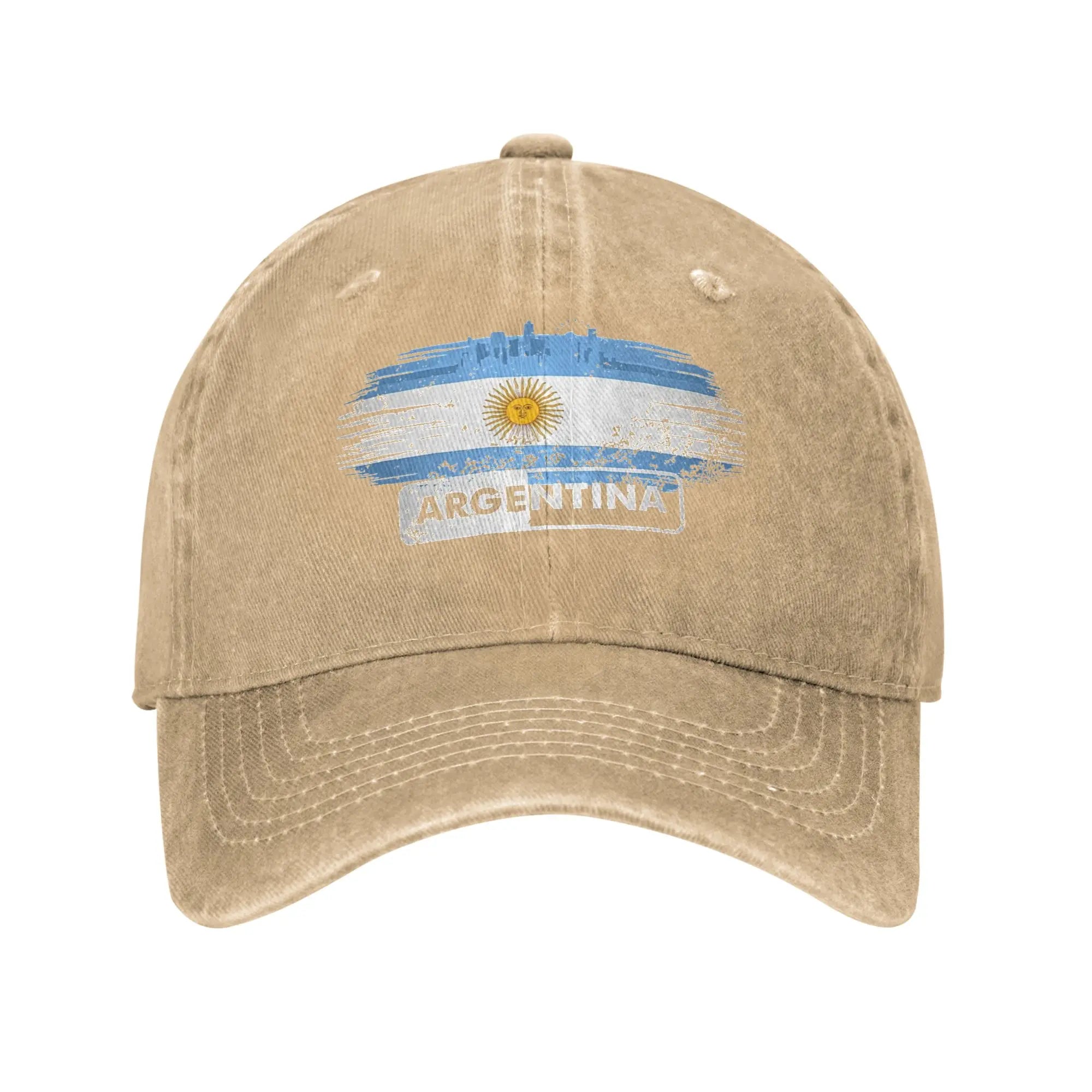 Argentina Flag Washed Baseball Cap  Trendy Sun Trucker Hat Summer Women Men Outdoor Sport Baseball Caps