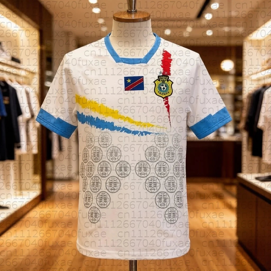 Congo National Team Away Jersey,Breathable, Quick Drying Thai Version Sports Football Jersey, on Field Training Family Matching