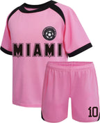 New Boys' Soccer Jerseys Ronal_do #10 and #7 Jersey For Kids Mess_i Football Youth Jerseys Shirt Gift Children 3 Piece Set