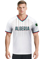 Custom Algeria Soccer Jersey Personalized with Name Number Breathable V-neck Football Team Shirt for Men Youth Women