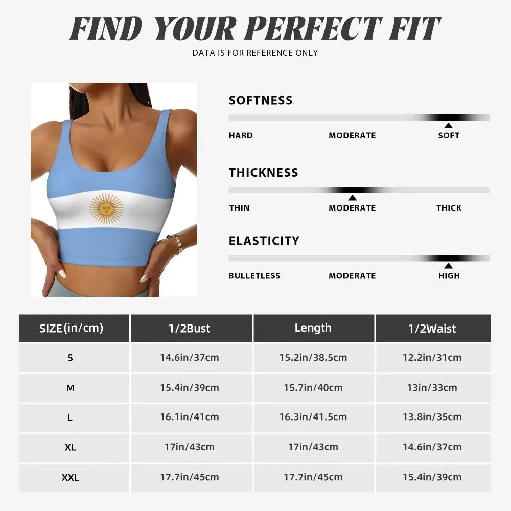 Argentina Flag Sports Vest — Women's Workout Top