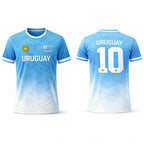 Uruguay National Team #10 Soccer Jersey T-Shirt, Men Women Quick Dry Breathable Football Fan Streetwear Tee