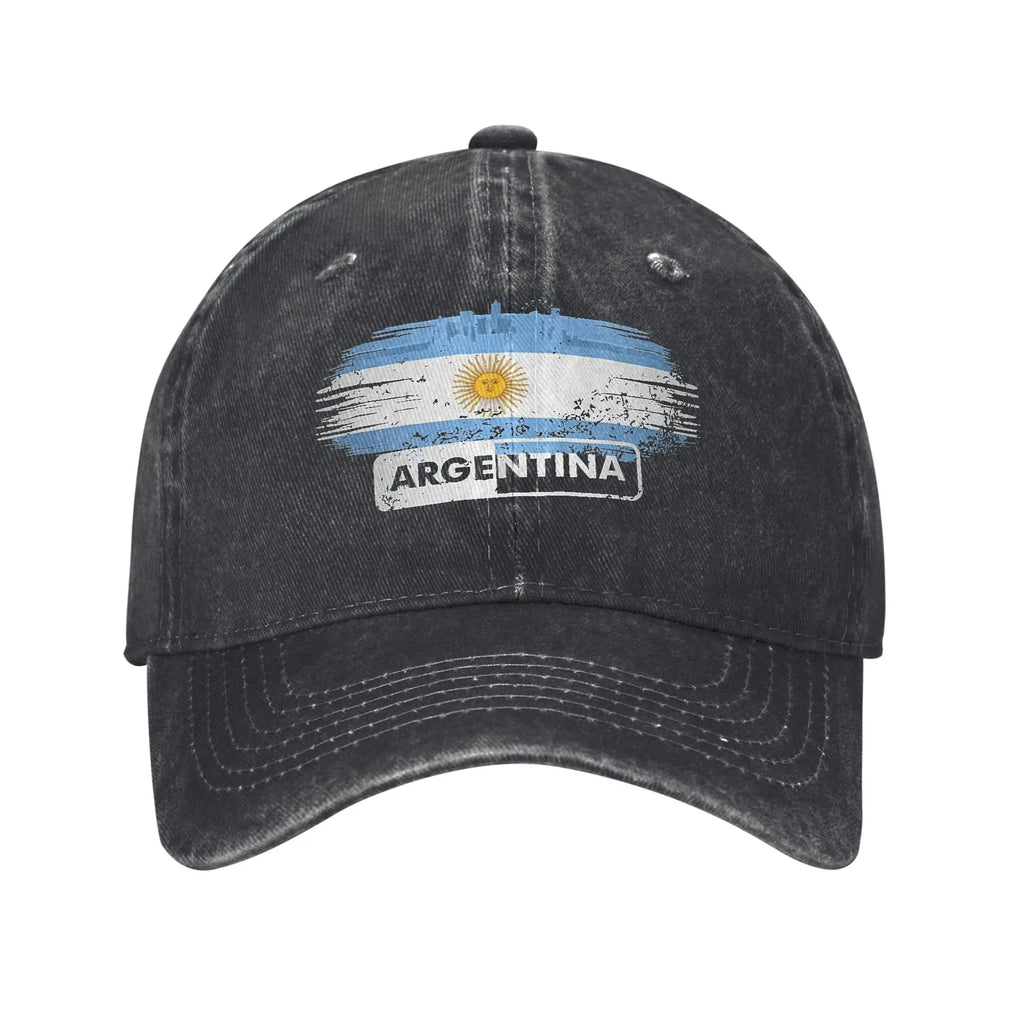 Argentina Flag Washed Baseball Cap  Trendy Sun Trucker Hat Summer Women Men Outdoor Sport Baseball Caps