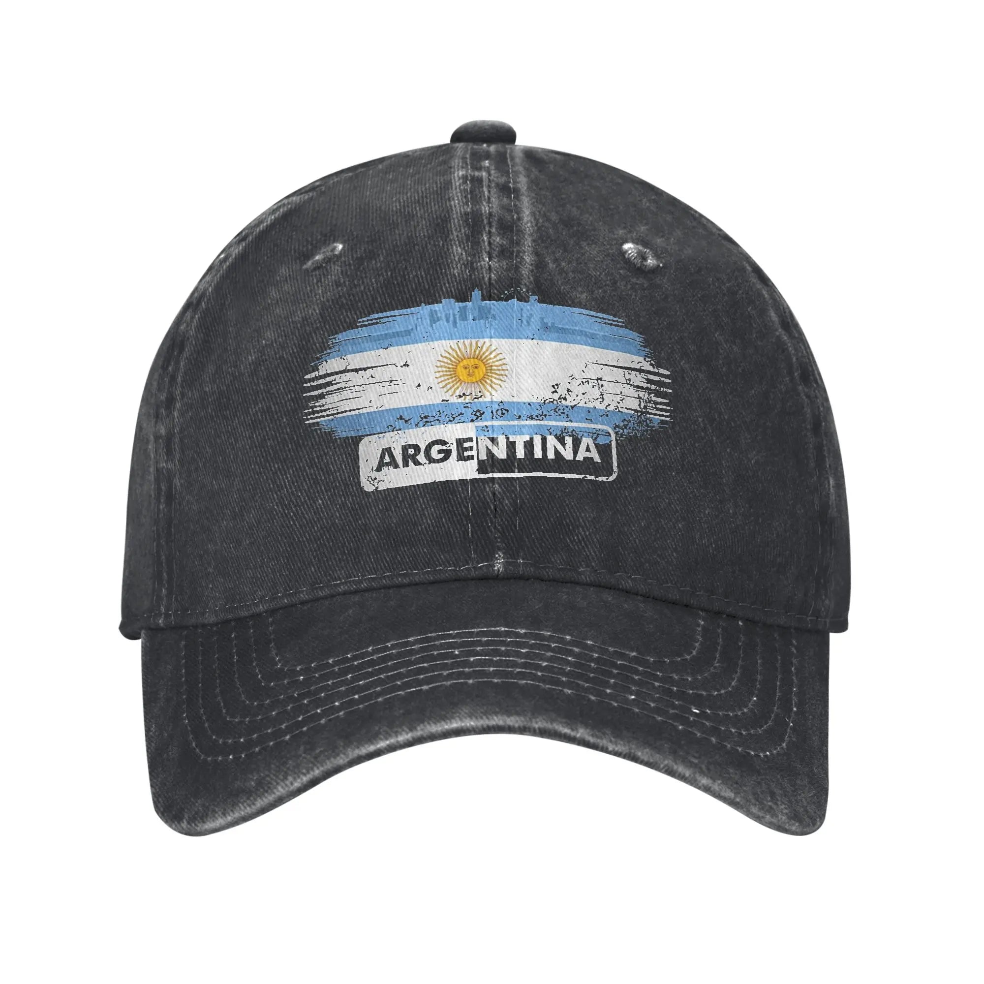 Argentina Flag Washed Baseball Cap  Trendy Sun Trucker Hat Summer Women Men Outdoor Sport Baseball Caps