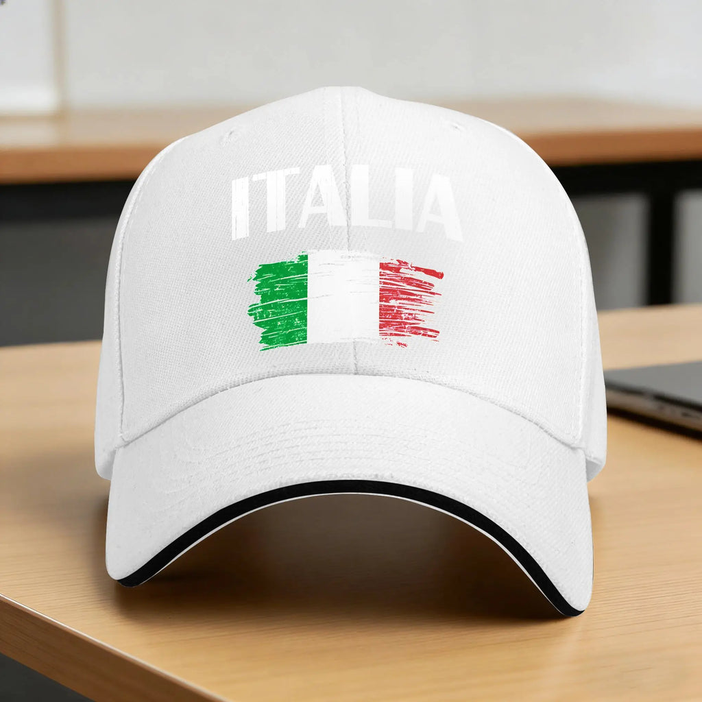 Italia Italian Flag Vintage Baseball Cap  Unisex Men Print Hip Hop Hats Summer Classic Tennis Skate Breathable Snapback Cap