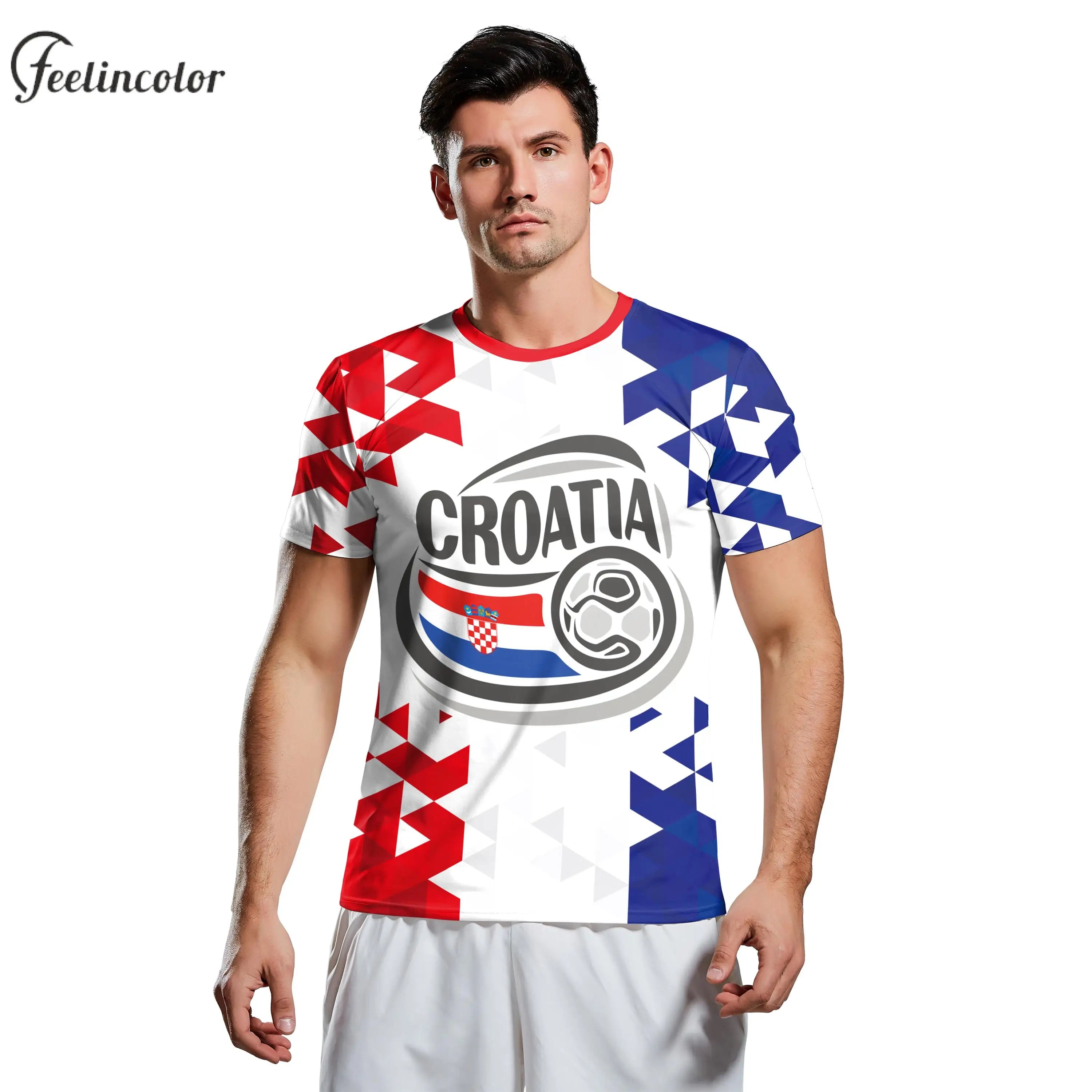 Jersery Croatia T-Shirt for Men HR Flag Tee Shirts Fashion 18 Soccer Top Red White Grids Football Jerseys Unisex Clothing