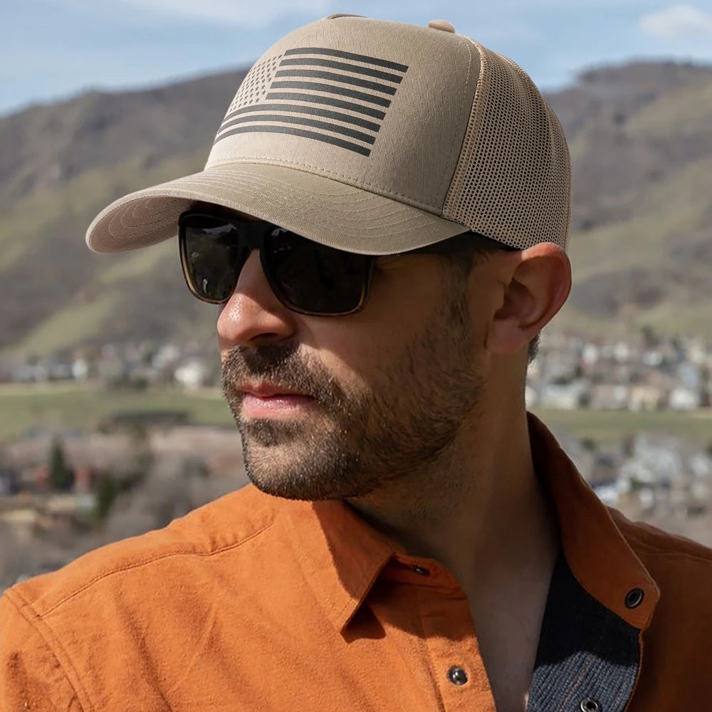 USA Flag Baseball Cap — Patriotic Mesh Hat