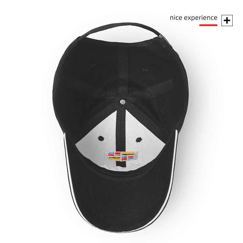1pcs Car Emblem Embroidery Snapback Baseball Cap Spring And Autumn Outdoor Adjustable Casual Hats Sunscreen Hat For Cadillac