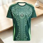 2026 New Summer Algeria Inspired Football Jersey Family Matching Outfit Green Print Quick Dry T-shirt for Men Women Kids Tees