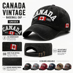 Vintage Washed Cotton Baseball Cap Men Canada Flag 3D Embroidery Dad Hat Women Retro Snapback Casquette Gorras