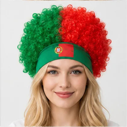 FIFA World Cup 2026 Curly Wig with Flag Headband