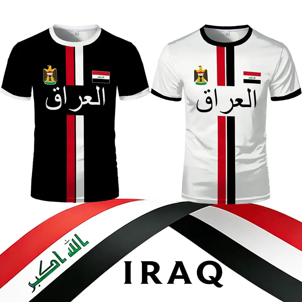 Iraq Style Printed Jerseys Men's And Women's Summer Street Short-sleeved Tee Sports Breathable Quick-drying Football T-shirts