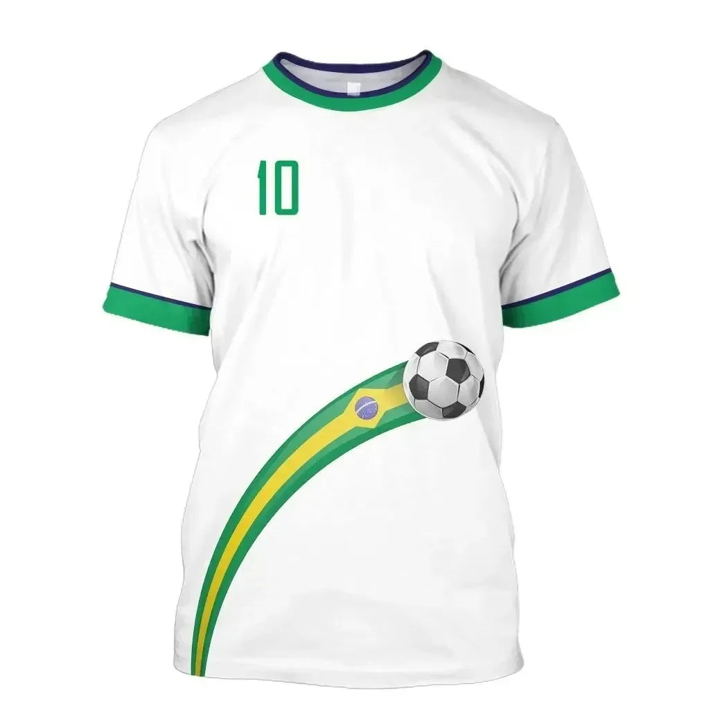 2026 New  Football Jersey T Shirt Brazilian National Team Shirt O Neck Oversized Casual Streetwear Men's Apparel