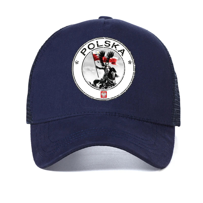 Poland Flag Graphic Mens Baseball Cap 3D Printed Summer Casual Poland Polska Husarz hat Cool Summer Mesh Trucker hats