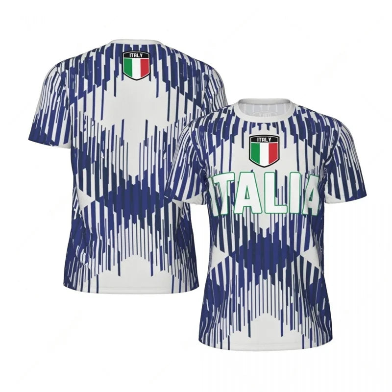 Multi Color Italy Flag T-shirt Men Women Summer Sports Tee Short Sleeve 3d Printing Football Jerseys Outdoor Fitness T Shirts