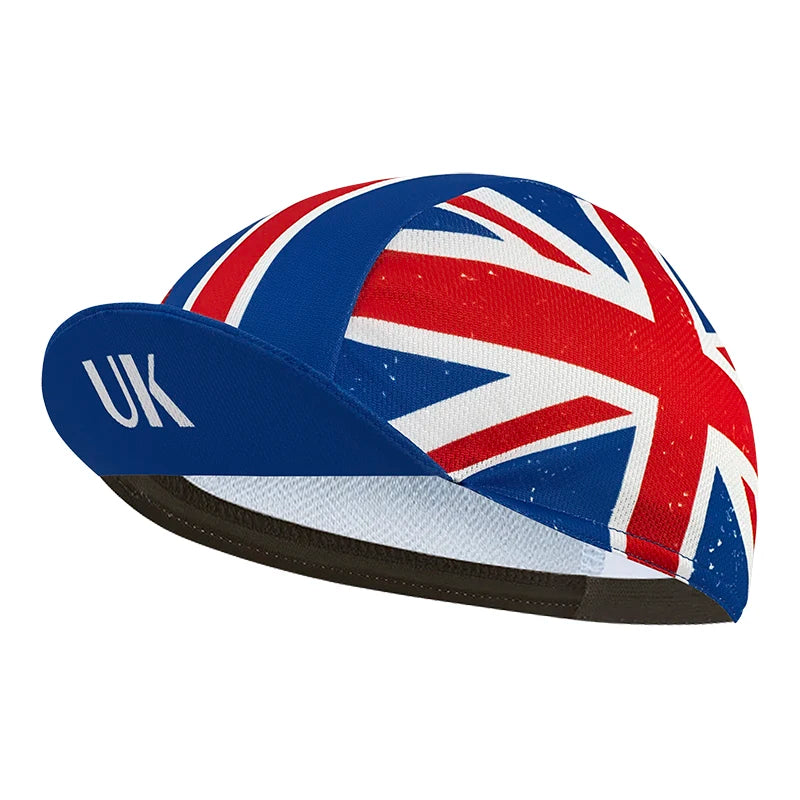 New cycling cap, polyester sweat wicking classic, popular, unisex, national flag
