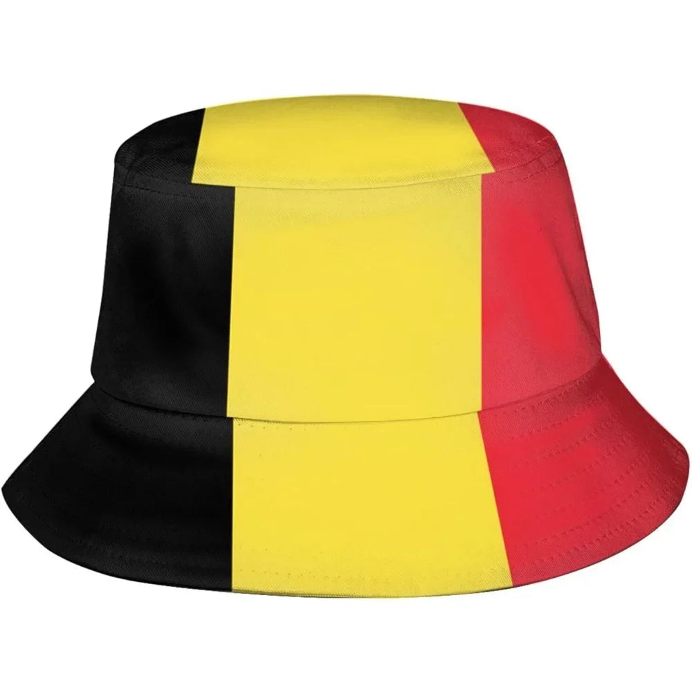 Belgium Flag Fisherman Cap Hip Hop Gorras Summer Unisex Printing Bucket Hat Outdoor Gardening Beach Camping Hiking Fishing Caps