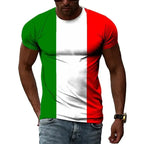 ITALY Flag 3D Print Sports Quick-dry Breathable Men T-shirt Outdoor Football Jersey Team Short-sleeve Parent-child Top Clothing