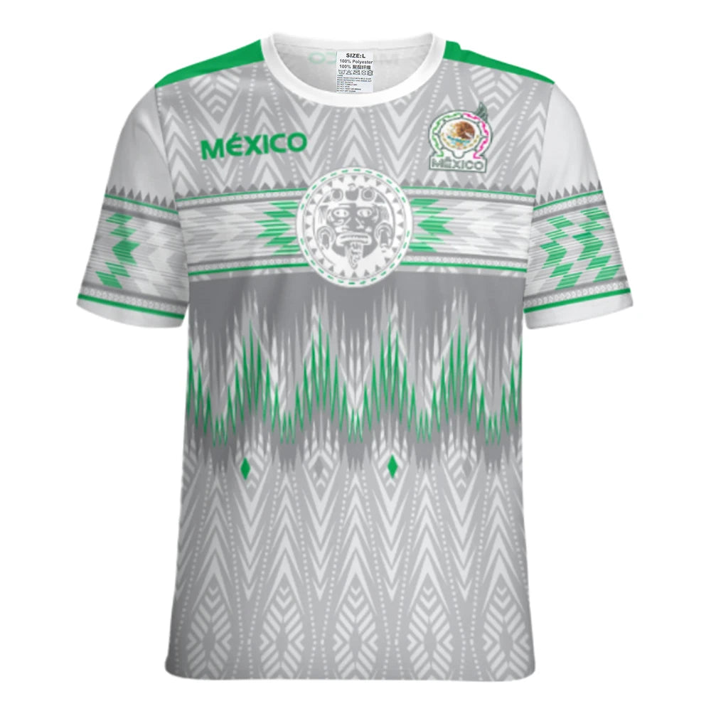 Mexico Soccer Jersey Men, Breathable Football Shirt Short Sleeve Mexican National Team Style Fan Jersey
