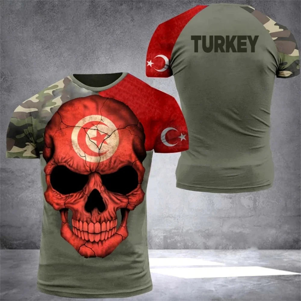 Turkey National Team Jersey - Athletic Tee with Crescent Star & Flag Patches, Ideal for Sports Fans & Patriotic Streetwear