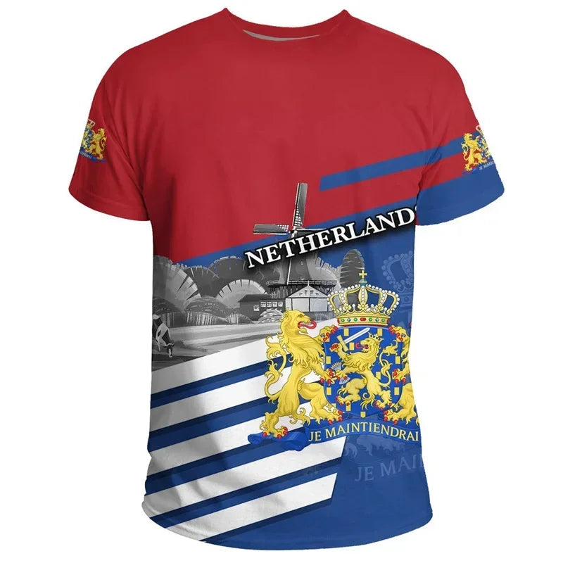 Dutch Team Shirt 2026 Football Jersey Netherlands Flag T Shirt Men 3D Printing Dutch T-Shirt Jersey Soccer Germany Dropshipper