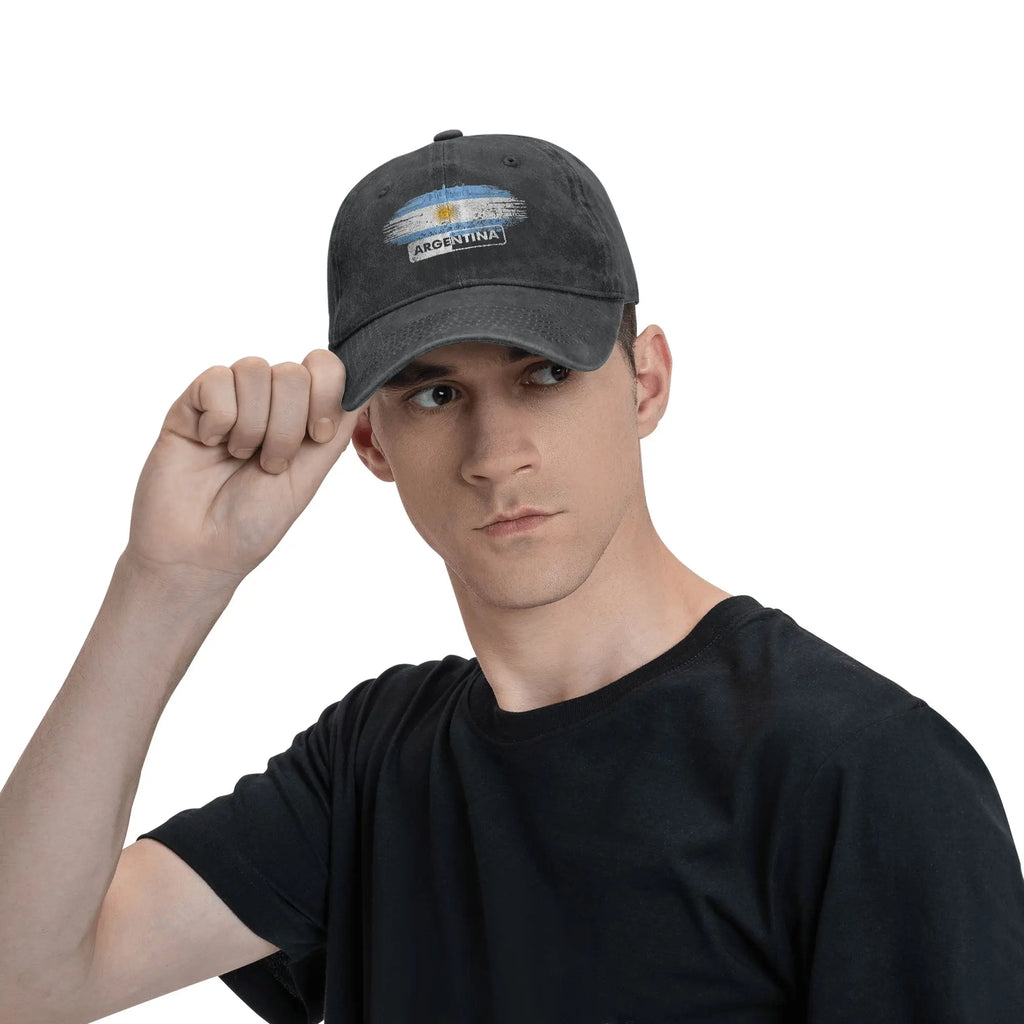 Argentina Flag Washed Baseball Cap  Trendy Sun Trucker Hat Summer Women Men Outdoor Sport Baseball Caps