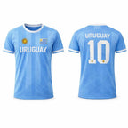 Uruguay National Team #10 Soccer Jersey T-Shirt, Men Women Quick Dry Breathable Football Fan Streetwear Tee