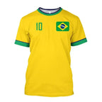 2026 New  Football Jersey T Shirt Brazilian National Team Shirt O Neck Oversized Casual Streetwear Men's Apparel
